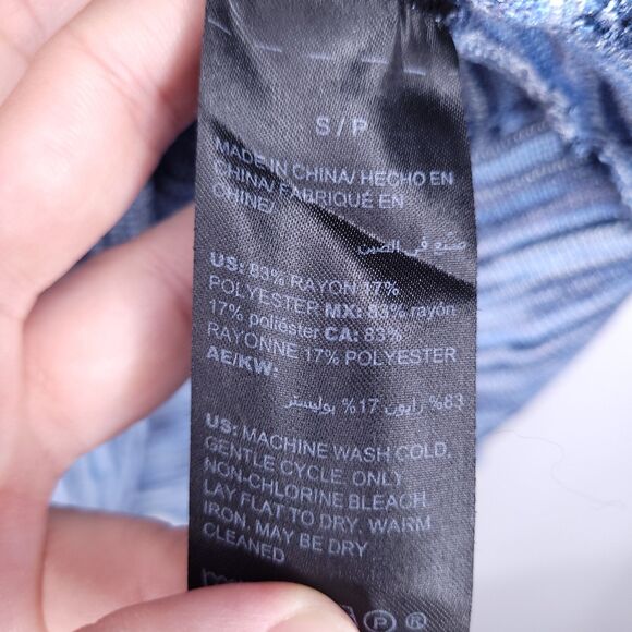 White House Black Market Sweater Small Blue Knit Chevron Dolman - Picture 10 of 11